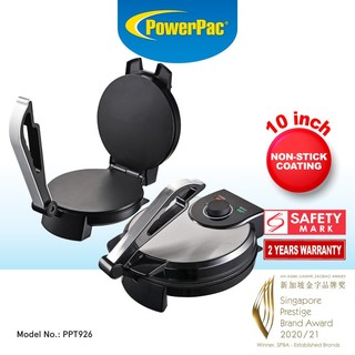 PowerPac 10inch INSTANT ROTI MAKER / CHAPATI MAKER / FLUFFY ROTI / NON - STICK (PPT926)