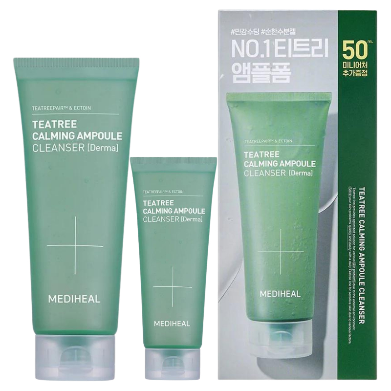 Mediheal Teatree Calming Ampoule ชุดทําความสะอาดผิวหน้า (200 มล. + 50 มล.) วันหมดอายุ: 2026.08
