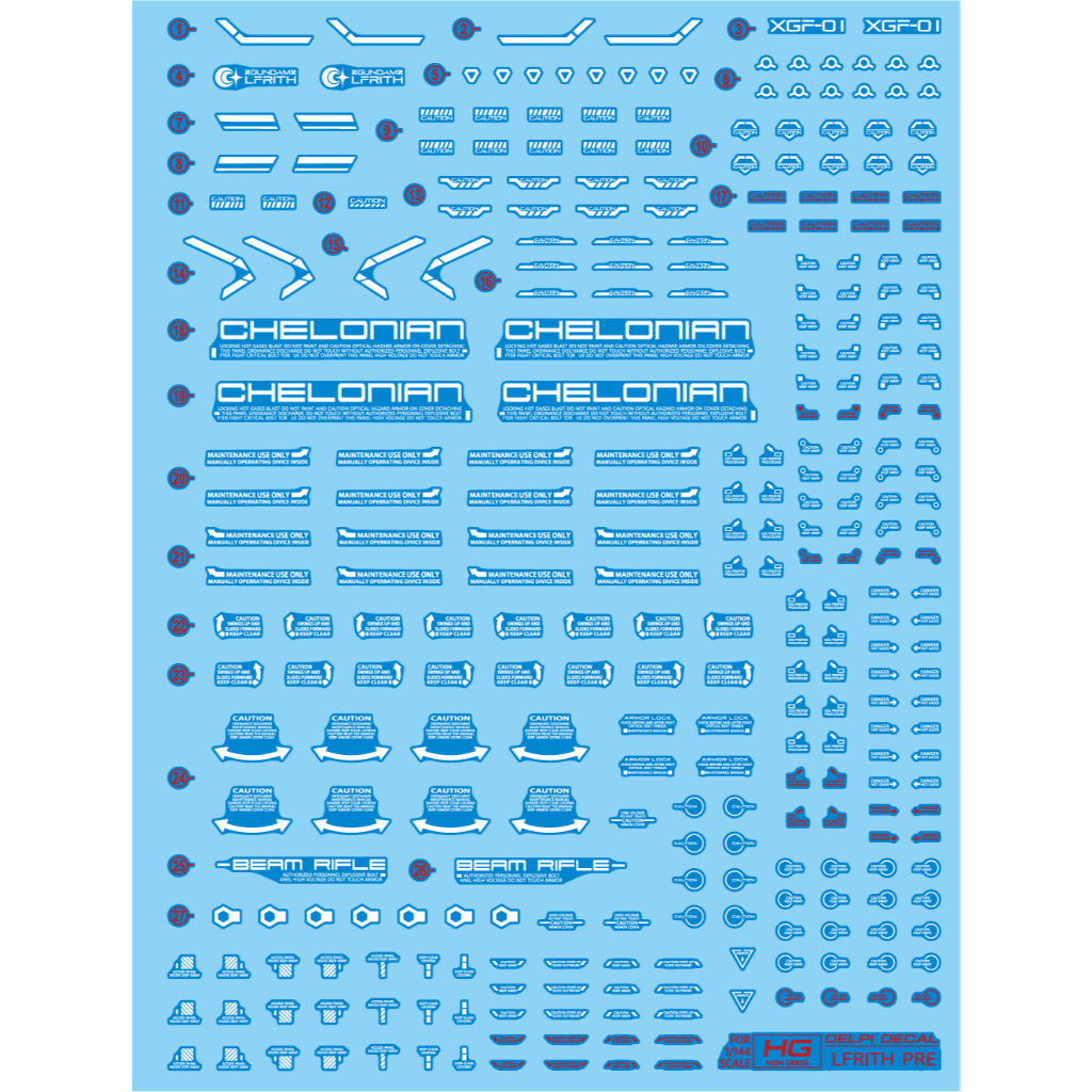 DELPI DECAL HG LFRITH PRE-PRODUCTION MODEL WATER DECAL