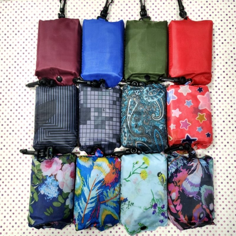 [PB 04] [M size] Recycle Reusable Bag Shopping Bag Tote Nylon Carrier Recycle Bag Carrier