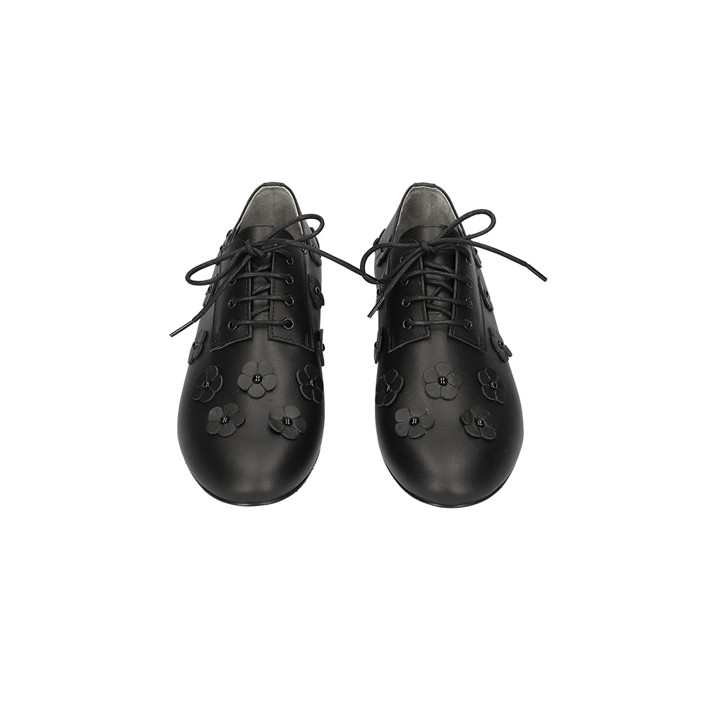 Julia รองเท้าโลฟเฟอร์ ลายดอกไม้ _Black_Back of the moon