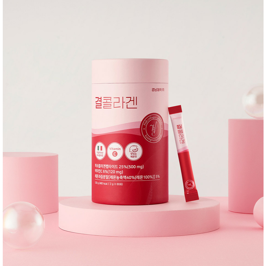 LEMONA Gyeol FISH Collagen and Vitamin C Powder คอลลาเจนและผงวิตามินซี  2g * 60 packets / K-FOOD ราคา ถูกที่สุด ดีลบีเคเค แกลเลอรีภาพที่ 4