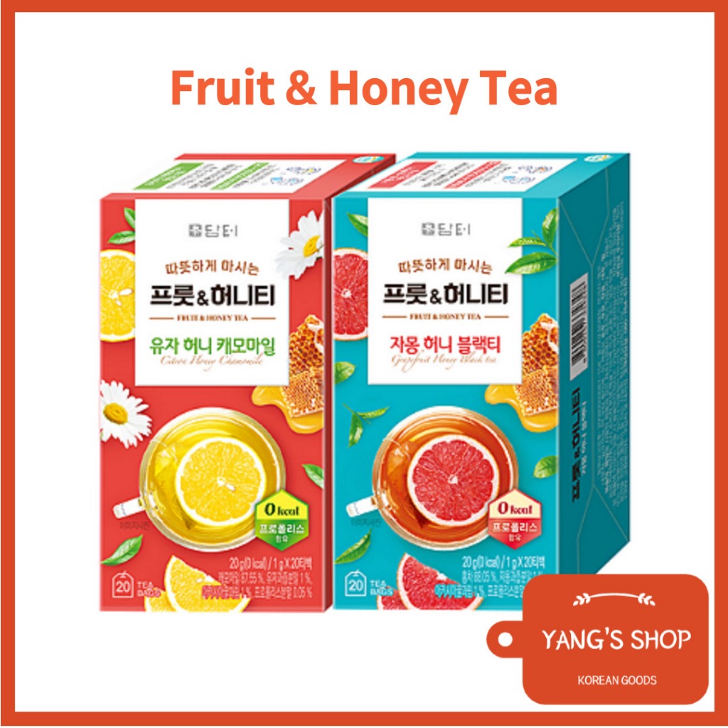 [Dantuh] 0 Kcal No Sugar Fruit Honey With Propolis Tea x 20T (2 รสชาติ) / Citron Honey Chamomile, Gr