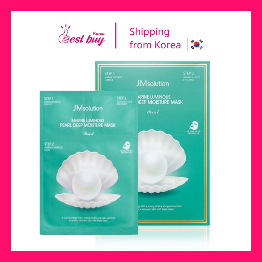 Jm Solution Blue Glow Marine Pearl Deep Moisture Mask 30 มล. x 10 มาส์ก (1 กล่อง)