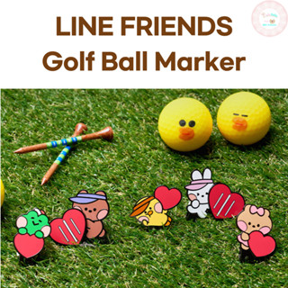 Line Friends ที่มาร์กลูกกอล์ฟ สีน้ําตาล อุปกรณ์เสริม สําหรับเล่นกอล์ฟ