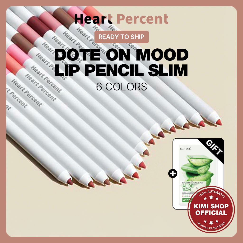 [Heart Percent] Dote On Mood ดินสอเขียนขอบปาก 5 สี เนื้อครีม บางเบา / ส่งจากเกาหลี
