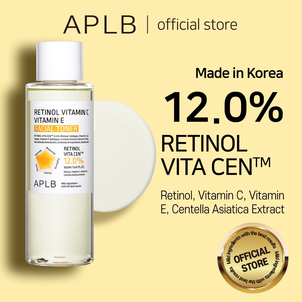 APLB RETINOL VITAMIN C VITAMIN E FACIAL TONER 160ml เรตินอล วิตามินซี วิตามินอี เฟเชียลโทนเนอร์ | ผิวกระชับเปล่งกระกาย