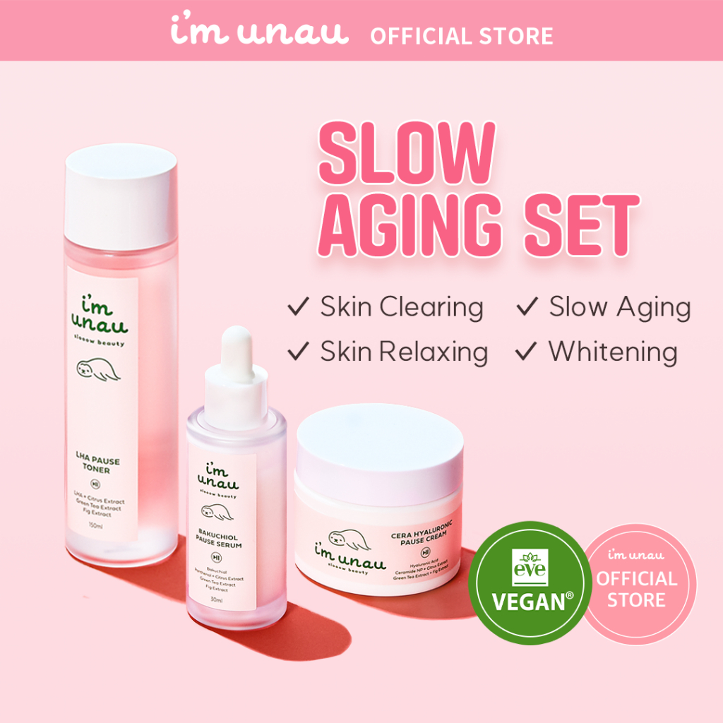 [im Unau PAUSE] Slooow Beauty Set / 190ml, 50ml, 30ml / imunau / LHA Toner / Bakuchiol Serum/ Cera H