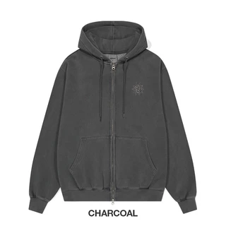[MAHAGRID] Sun LOGO PIGMENT ZIP UP HOODIE