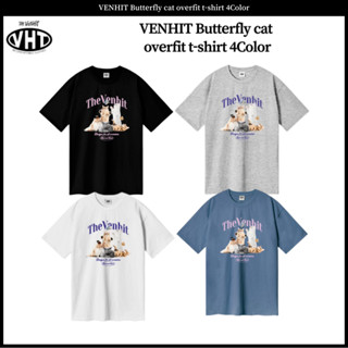 Venhit เสื้อยืด ลายผีเสื้อ แมว โอเวอร์ฟิต 4 สี