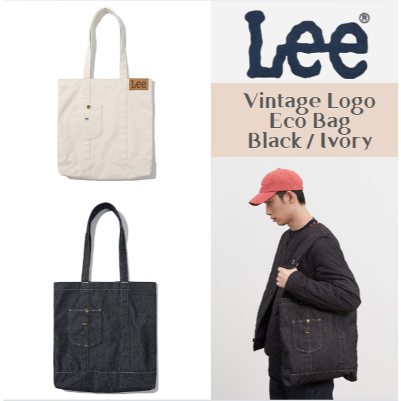 [Lee] Lee Vintage Loco Logo Pocket Eco bag Ivory/Black