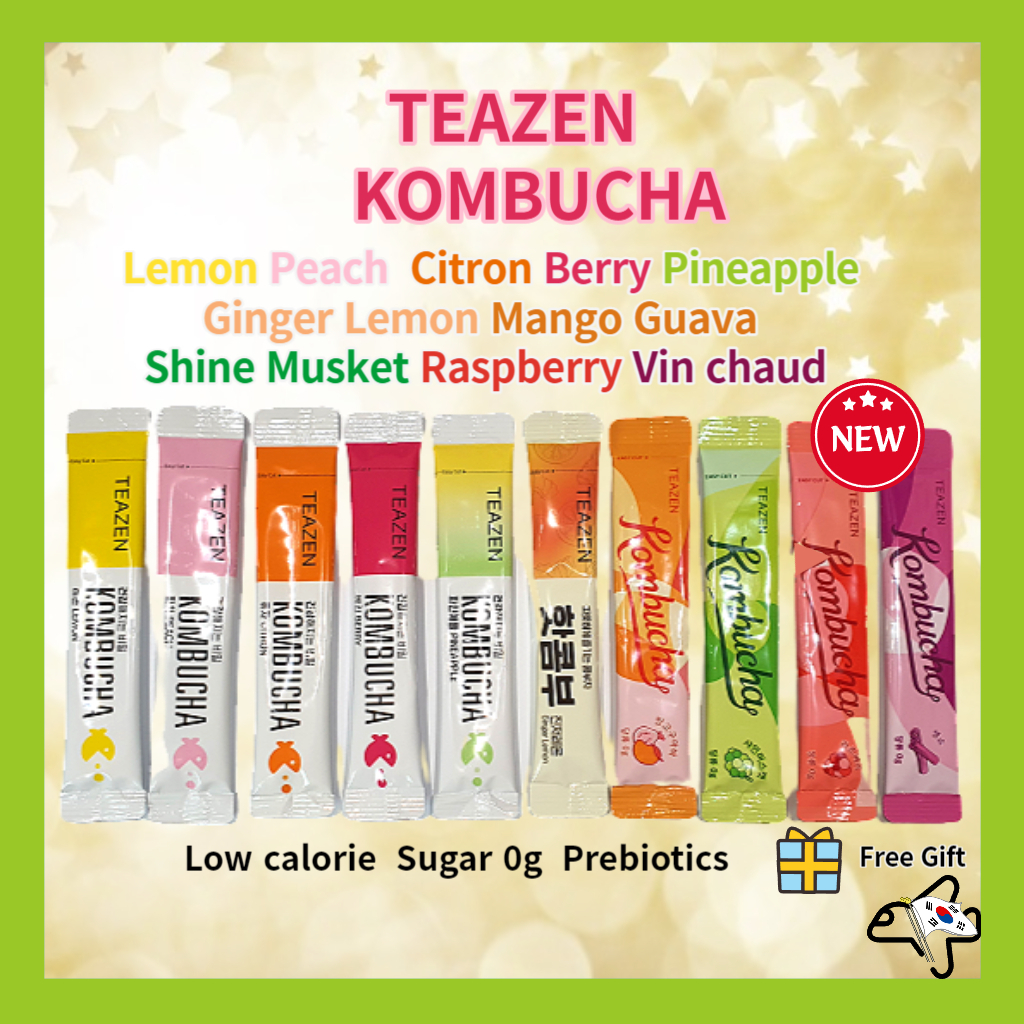 Teazen Kombucha / Shine Muscat / Mango Guava / Peach / Pineapple / Lemon / Berry / Citron / Ginger Lemon / Raspberry / Vin Chaud