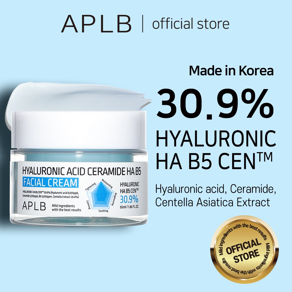 APLB Hyaluronic Acid Ceramide HA B5 Facial Cream 55ml ไฮยาลูรอน เซราไมด์ HA B5 เฟเชียล ครีม | เพื่อผิวแห้งขาดน้ำ