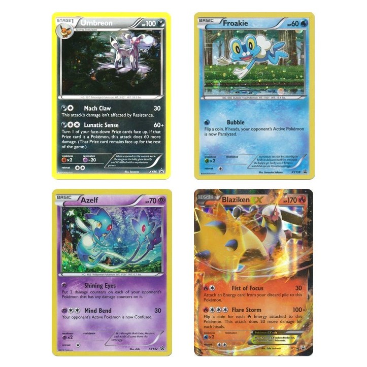 การ์ดโปเกมอนภาษาอังกฤษ Umbreon XY96/Froakee XY138/Azelf XY142 Holo Blaziken EX XY54 Ultra Pokemon XY