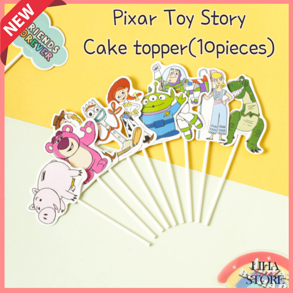 Daiso Korea Pixar Toy Story เค้กท็อปเปอร์ (10 ชิ้น)Toy StoryLotso Goods