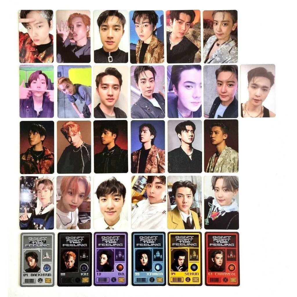 Exo Don't FIGHT THE FEELING Official โฟโต้การ์ด Baekhyun D.O Kai Chanyeol Sehun Xiumin "สินค้าครบชุด