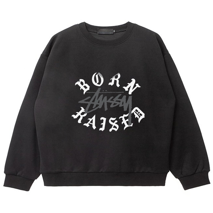 เสื้อกันหนาว คอกลม พิมพ์ลาย Stussy BORN