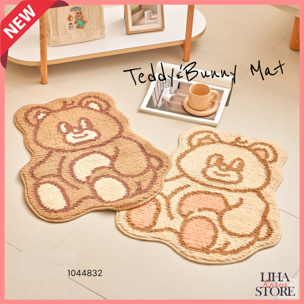 Fall Limited Edition 2023 Daiso Korea COZY AUTUMN Series Teddy&Bunny Teddy Mat Teddy Rug
