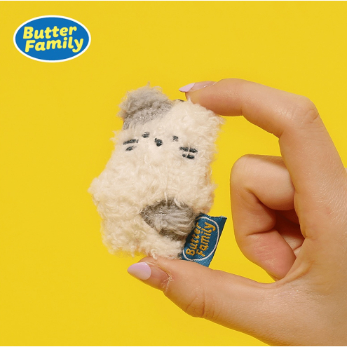 [ Butter SHOP ] ตุ ๊ กตาผ ้ าพวงกุญแจขนาดเล ็ ก - Milkcat