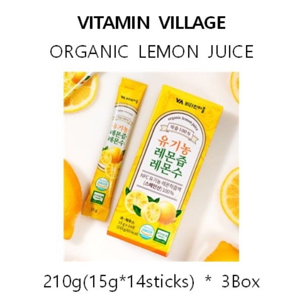 Vitamin VILLAGE น้ํามะนาวออร์แกนิก 210g(15g x 14 แท่ง) * 4BOX