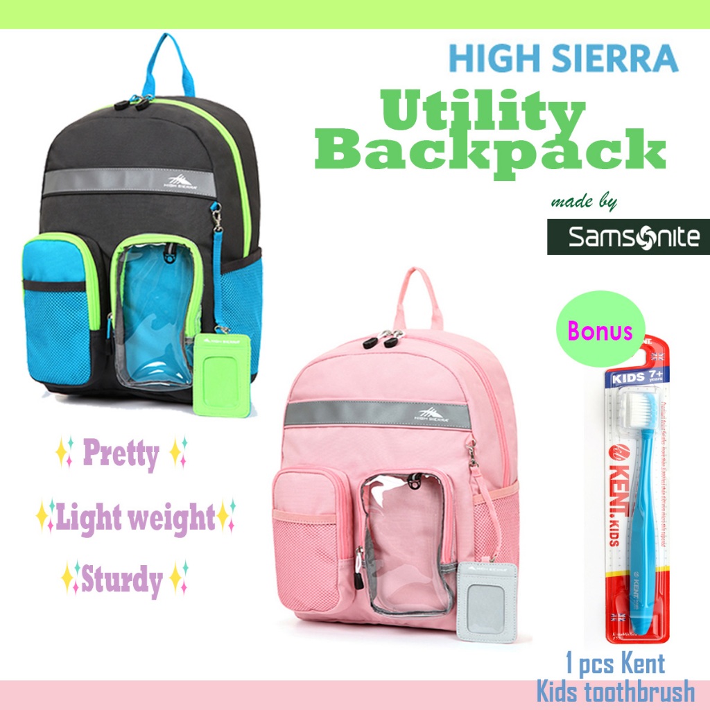 [HIGH Sierra] Utility Backpack กระเป๋าเป้สะพายหลังกันน้ำ น้ำหนักเบา สบาย เหมาะสำหรับนักเรียนชั้นประถ