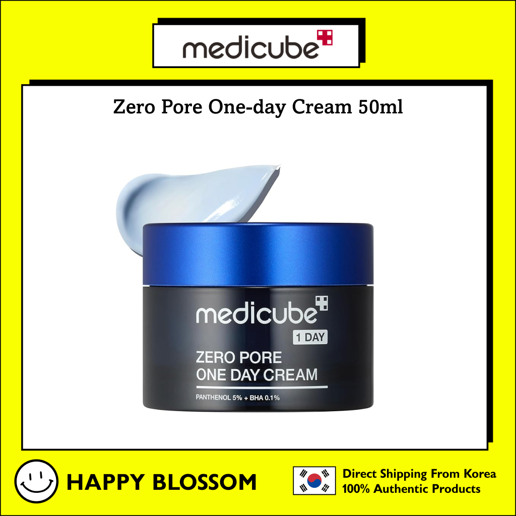 Medicube Zero Pore One Day ครีมบํารุงผิวหน้า 50 มล. | ครีมกลั่นรูขุมขน | สูตรน้ํามันและไม่เหนียวเหนอะหนะ | Panthenol 5% / 0.1% BHA / ไนอะซินาไมด์, เครื่องสําอางเกาหลี