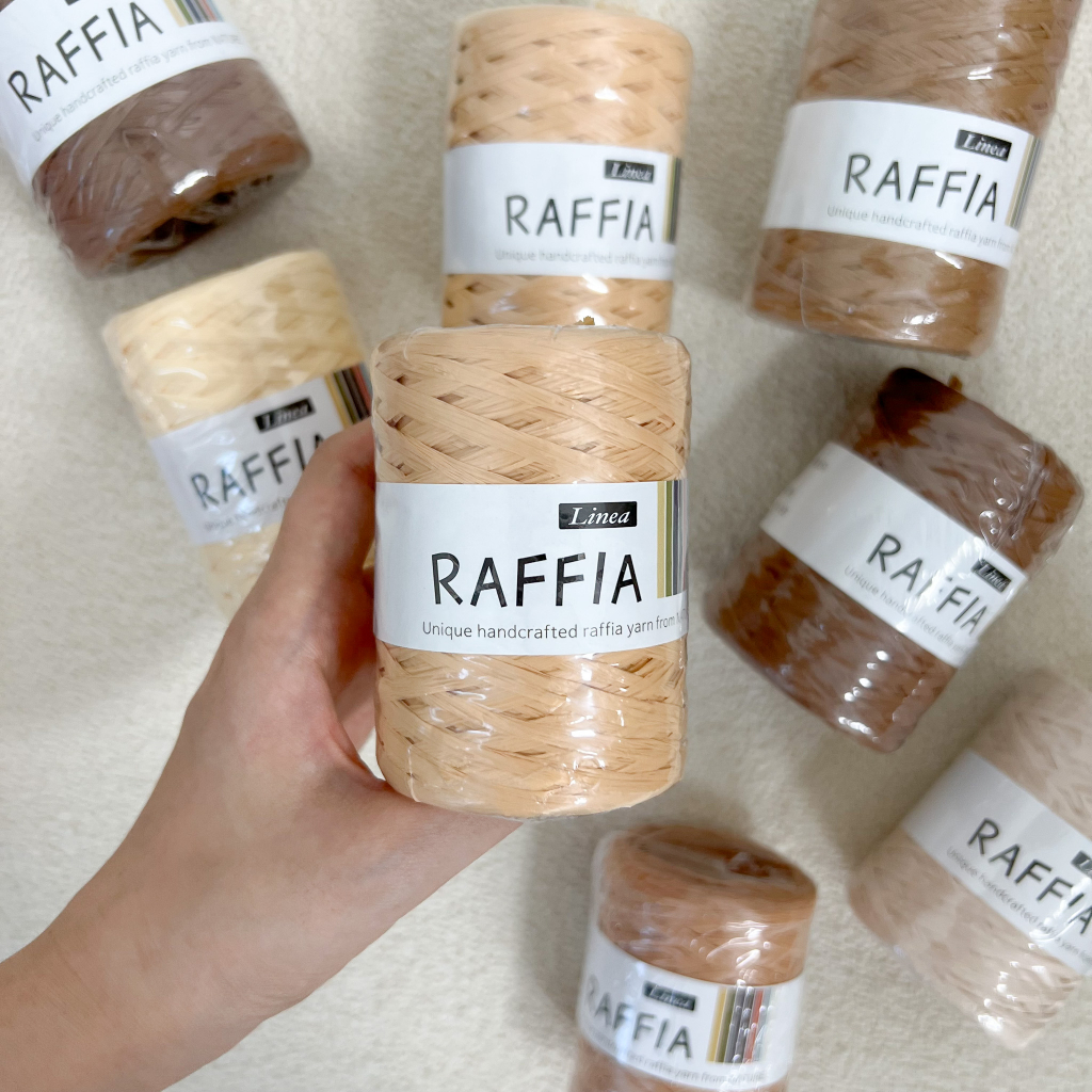 ไหมพรมถักโครเชต์ Raffia LINEA Made In Korea ไหมพรมฤดูร้อน เข็มด้าย กระเป๋าถัก
