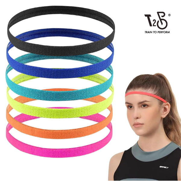 T2P ยืดหยุ่นกีฬา ONE PIECE THIN Headbands สายคล้องคอผู้หญิงผู้ชายเหงื่อป้องกันกีฬาผม Band