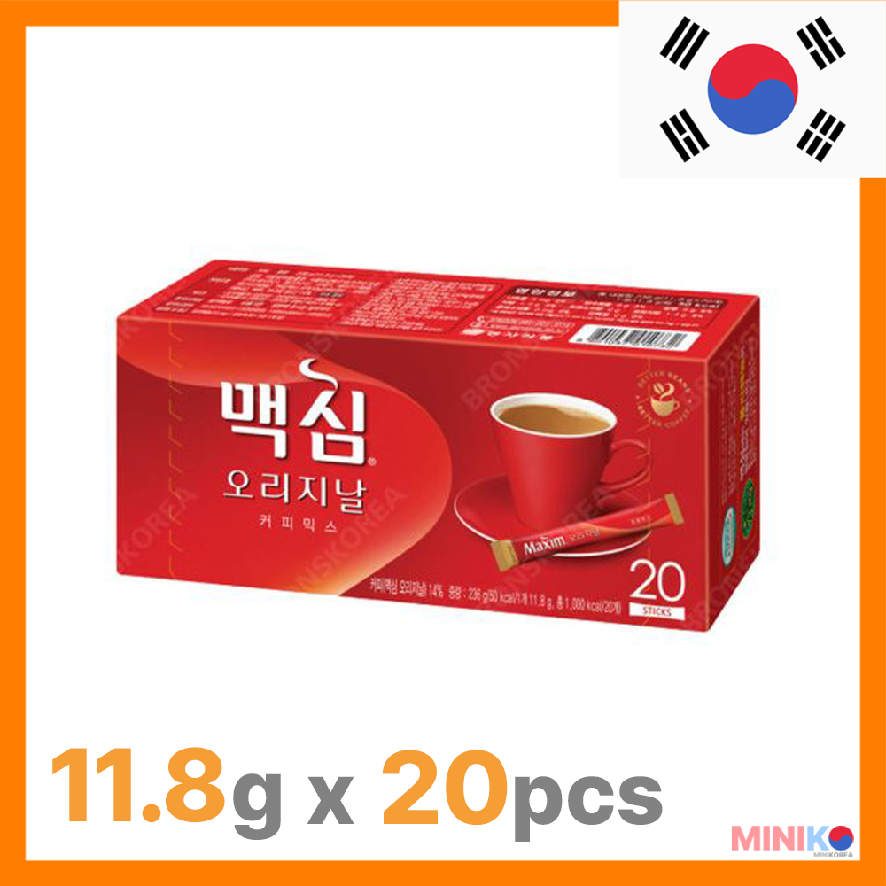 Maxim Original Coffee Mix (กาแฟสําเร็จรูป โคเรีย 3-in-1) และกาแฟดํา 20 ชิ้น / 100 ชิ้น