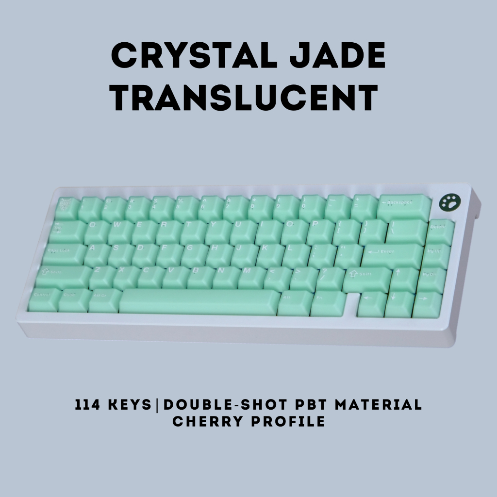 [ TECHINEER ] Crystal Jade Translucent Cherry Profile 114 PBT Doubleshot Keycaps