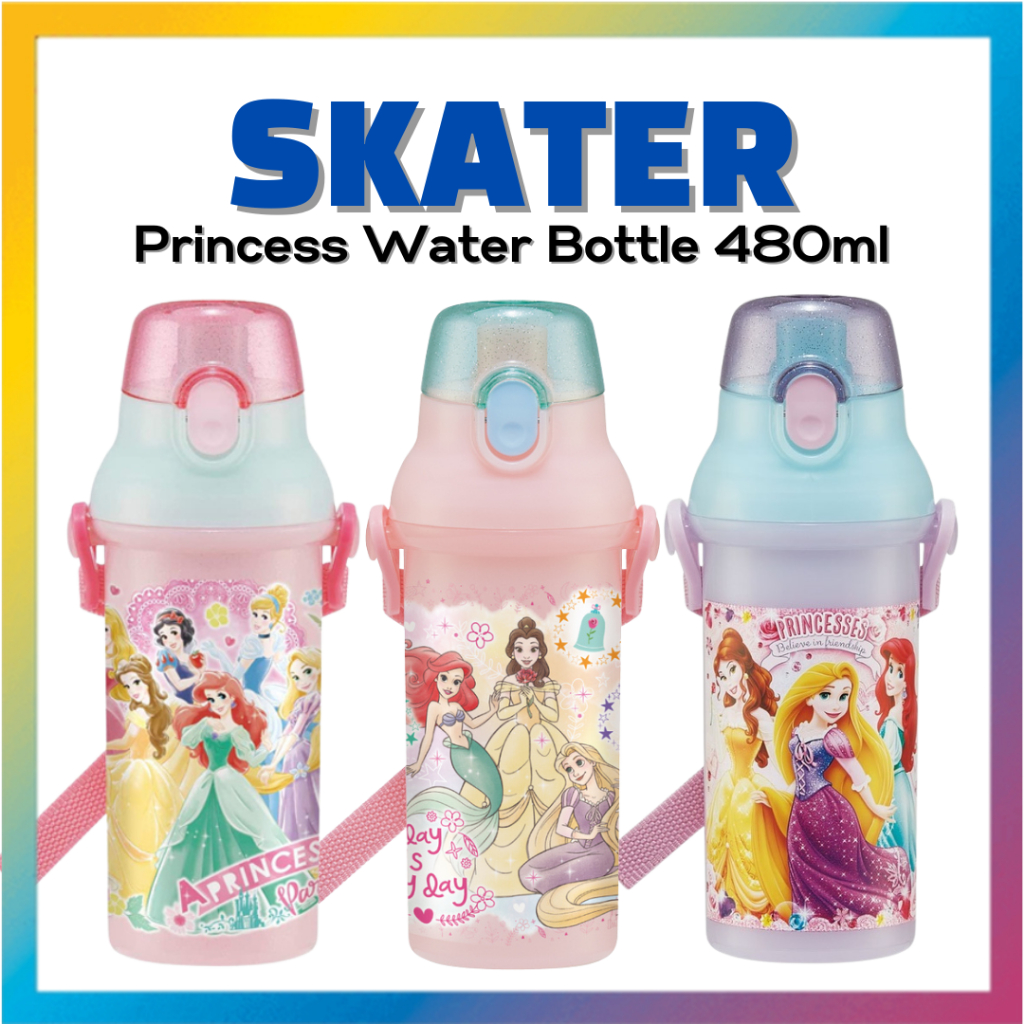 [SKATER] Princess Series One-Touch ขวดน้ํา สายคล้องไหล่ 480 มล. ต้านเชื้อแบคทีเรีย + ผลิตในญี่ปุ่น P