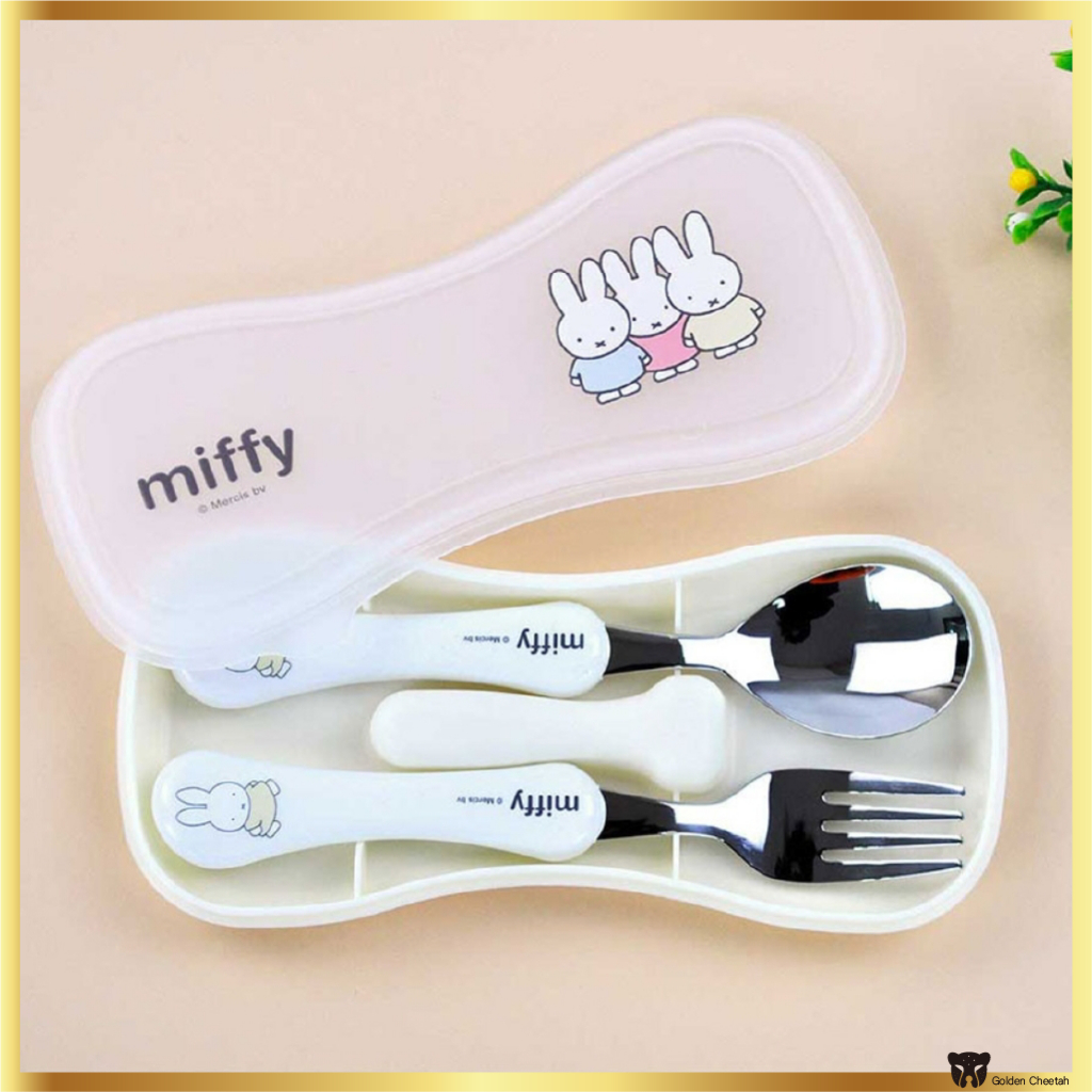 Miffy ชุดกล่องเก็บช้อนส้อม สําหรับเด็ก
