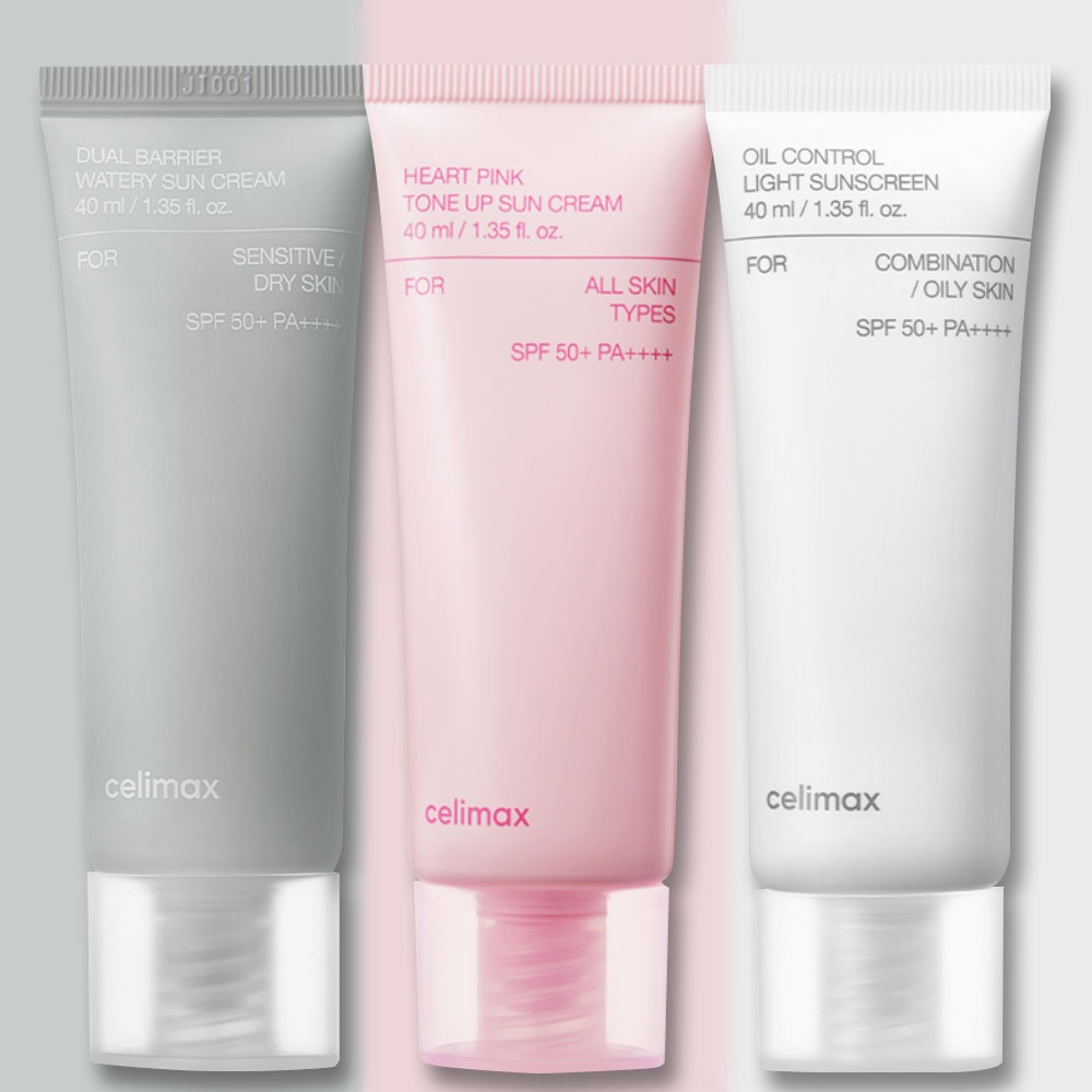 Celimax ครีมกันแดด ควบคุมความมัน / โทนสีชมพูหัวใจ / ครีมกันแดดแบบน้ําอุปสรรคคู่ / ครีมกันแดด celimax
