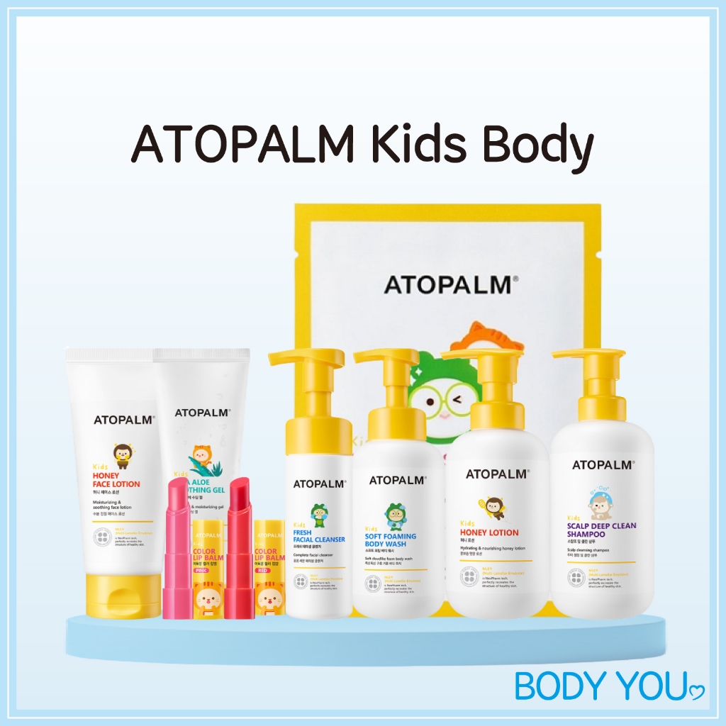 [Atopalm] Kids Body / Fresh Facial Cleanser, Soft Foaming Body Wash, Fresh 2 In 1 Shampoo, Honey Lotion, Honey Face Lotion, Cica Aloe Soothing Gel, Color Lip Balm *Atopalm