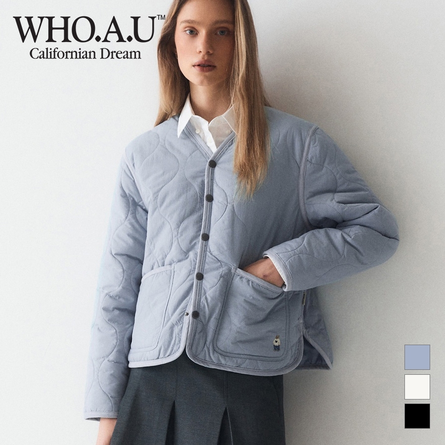 [WHO.A.U] เสื้อแจ็กเก็ต ผ้าควิลท์ | Whjje1201f