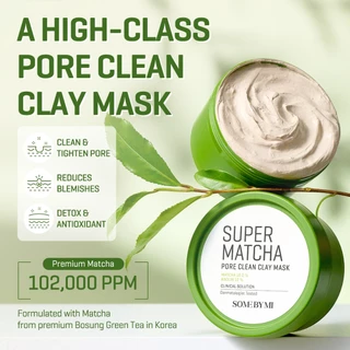 SOME BY MI Super Matcha Pore Clean Clay Mask [100g], ทำความสะอาดรูขุมขน, ปลอบประโลมผิว