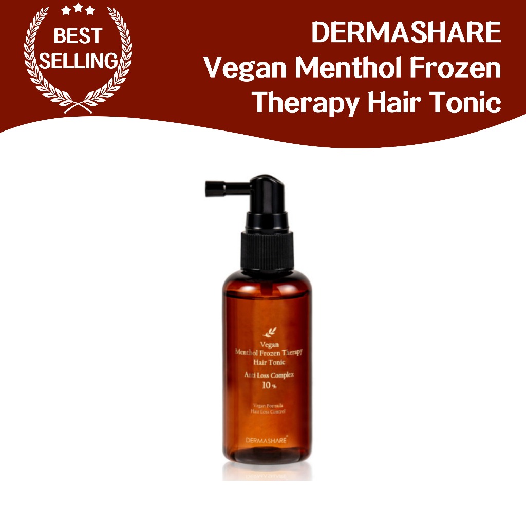 Dermashare Vegan Menthol Frozen Therapy hair Tonic 80ml Anti Loss Complex หนังศีรษะผ่อนคลาย เสริมสร้างเส้นผม ส่วนผสมจากธรรมชาติ ความรู้สึกสดชื่นการใช้