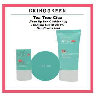 [BRINGGREEN] Tea Tree Cica Tone Up Sun Cushion 15 กรัม / ครีมกันแดด ระบายความร้อน 22 กรัม / ครีมกันแดด 50 มล.