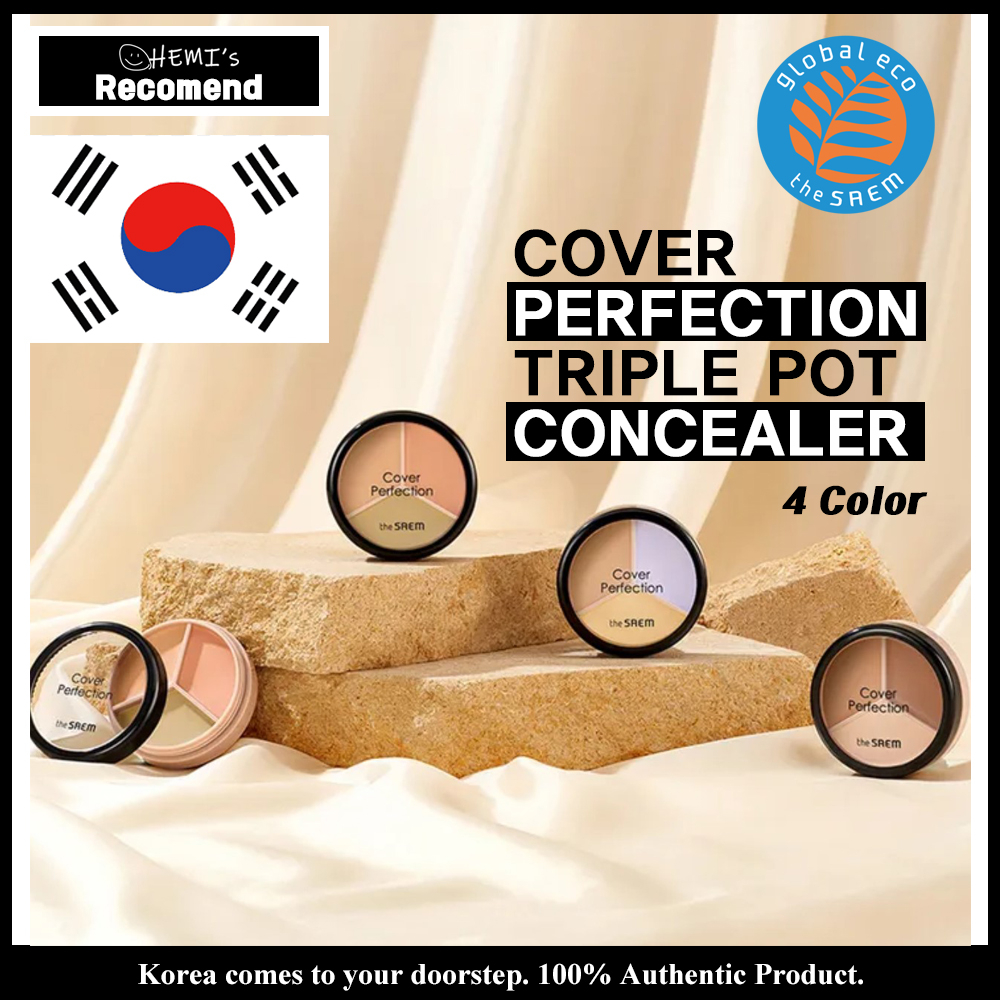 THE SAEM [ส่งตรงจากเกาหลี] Saem COVER PERFECTION TRIPLE POT คอนซีลเลอร์ 4 สี