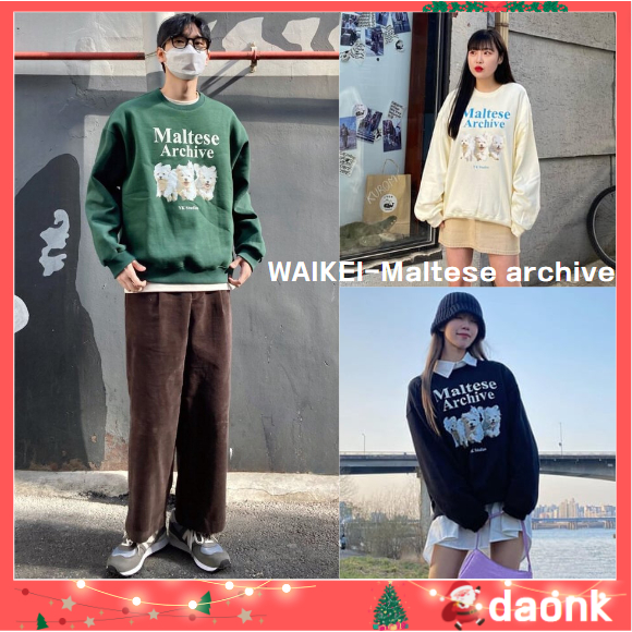 [WAIKEI-Maltese Archive Sweatshirts]-เสื้อสเวตเตอร์ ของแท้ 100% สไตล์เกาหลี