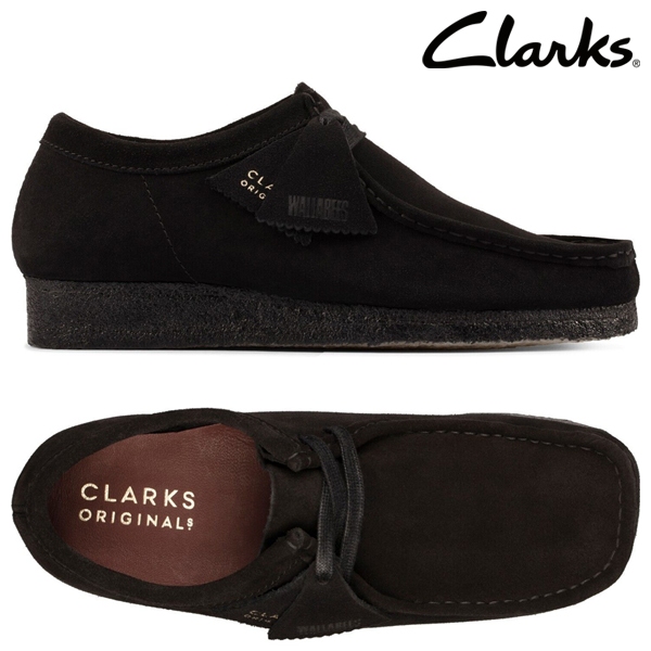 Clarks Originals Wallabee รองเท้าหนังนิ่ม สีดํา สําหรับผู้ชาย