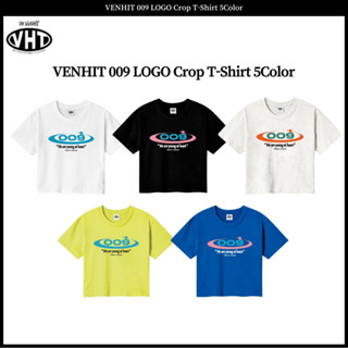 Venhit 009 เสื้อยืดครอป แขนสั้น พิมพ์ลายโลโก้ 5 สี