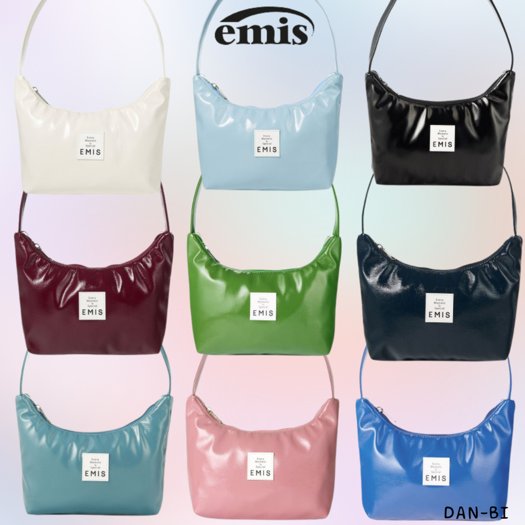 [EMIS] กระเป๋าเคลือบ HOBO / 9 สี / ของแท้ 100% / ทุกวันและสินค้าขายดี!