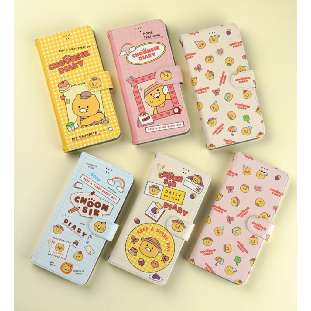 SAMSUNG 🇰🇷【 Kakao FRIENDS Choonsik Diary Case 】เคสใส่บัตร ลายน่ารัก สไตล์เกาหลี สําหรับ iPhone 15