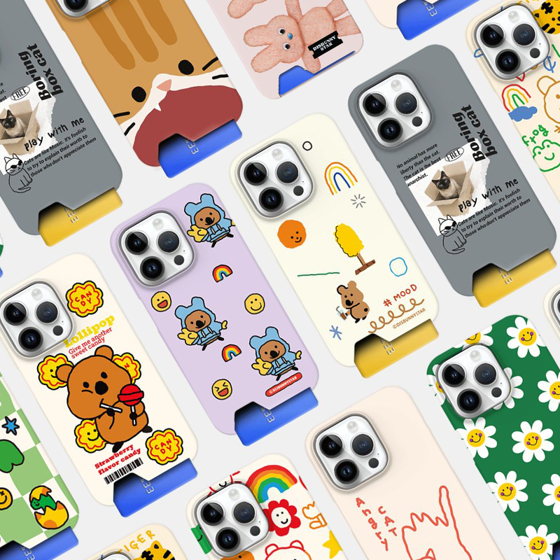【 เคสมือถือเกาหลี 】แข็งแรง ป้องกัน เก็บการ์ด รูปแบบ ซิมเปิ้ล ดีไซน์น่ารัก,ซัมซุง กาแลคซี,ไอโฟนที่เข้ากันได้ 15 14 13 12 11 pro max mini