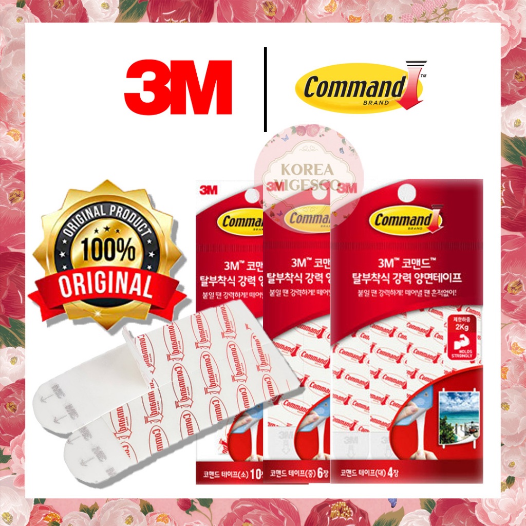 3M command strips เทปกาวรีฟิล เทปกาวสองหน้า 3m เคลื่อนย้ายง่าย และแขวนใหม่ Command Products