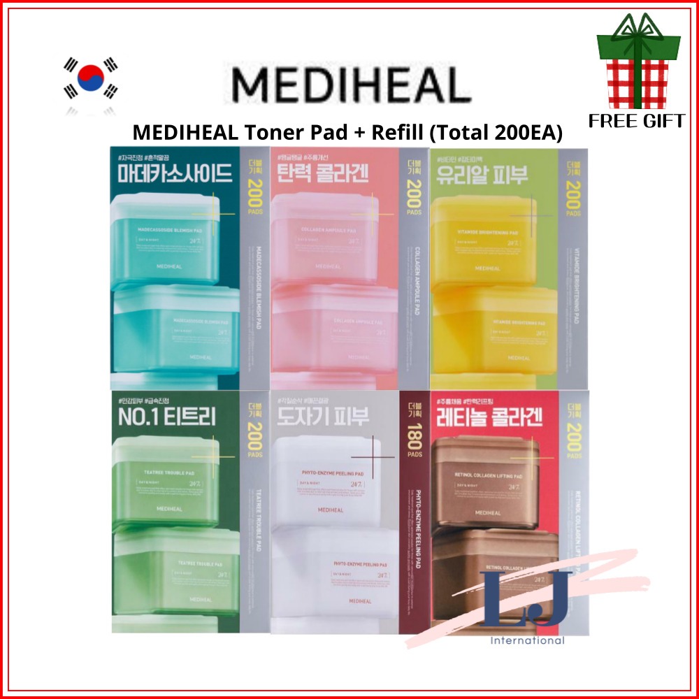 Mediheal โทนเนอร์แพด แบบรีฟิล (Madecassoside/Collagen/Vitamide/Tea Tree/Phyto-Enzyme/Retinol Collagen)