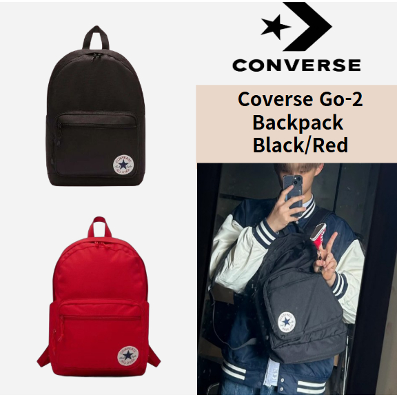 [Converse] Converse Go-2 Backpack กระเป๋า Unisex สีดํา/แดง