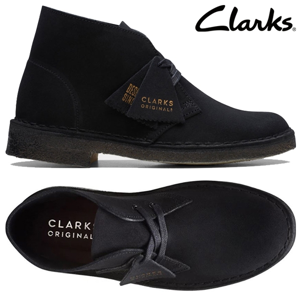 Clarks Originals Desert Boot รองเท้าบูท หนังกลับ สีดํา สําหรับผู้หญิง
