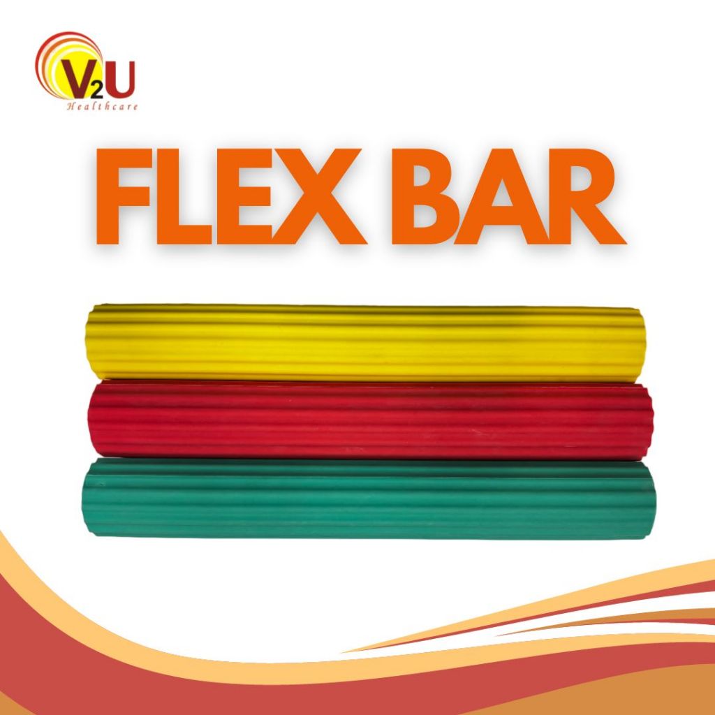V2U Flex Bar, Resistance Bar, Hand/Arm Therapy, Rubber Grip, การฝึกความแข็งแรงและการฟื้นฟูสมรรถภาพ